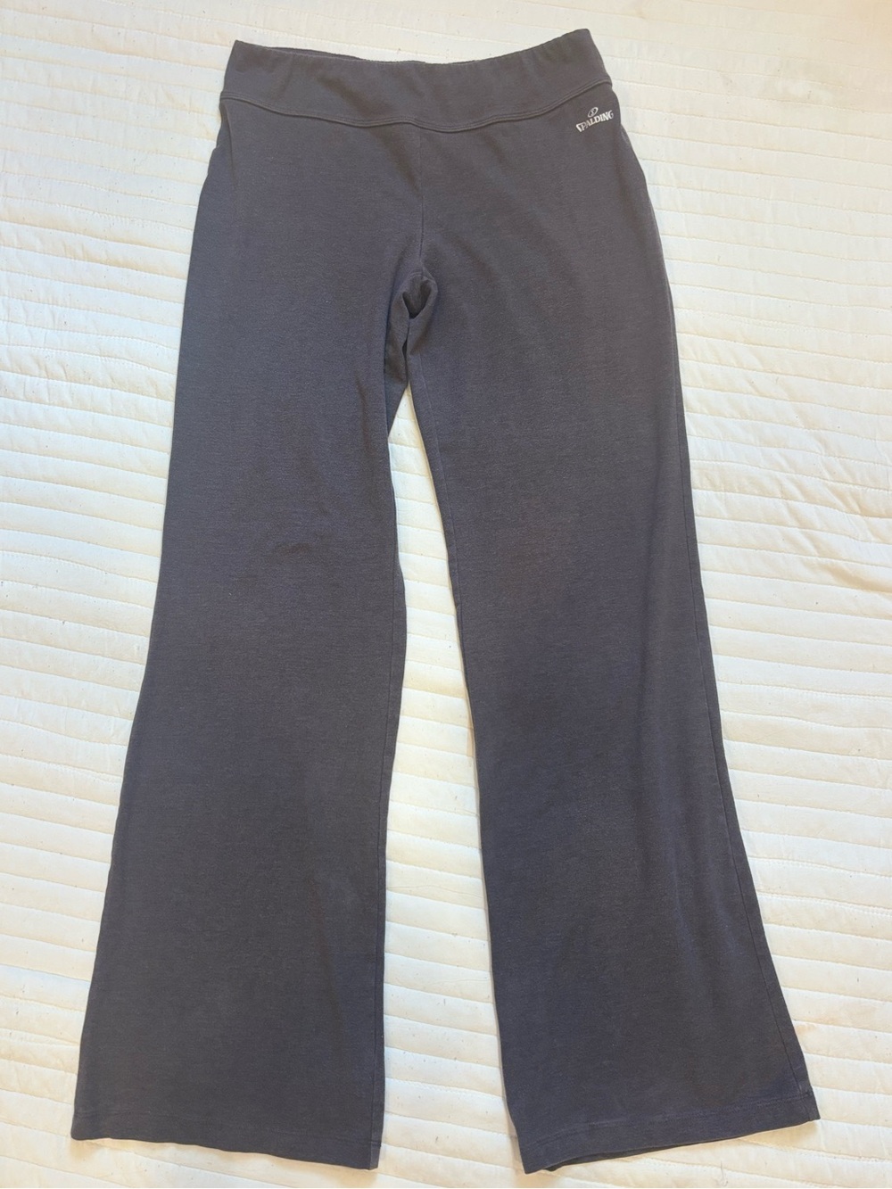 Spalding Charcoal Dark Gray Flare Leg Yoga Pants Women's Medium